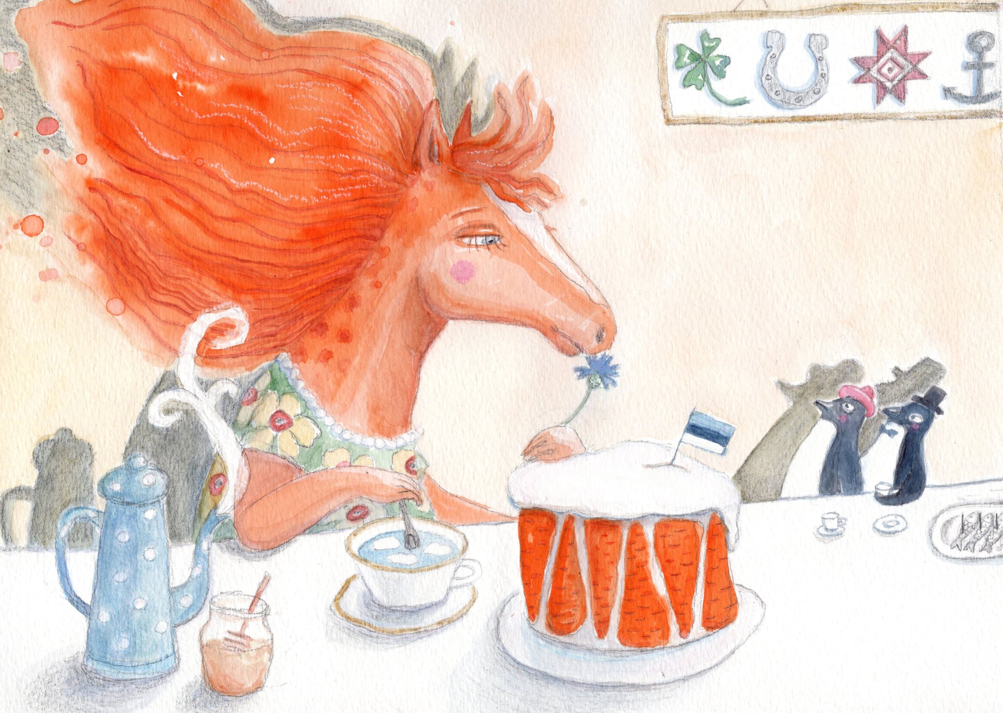 Illustration fire horse